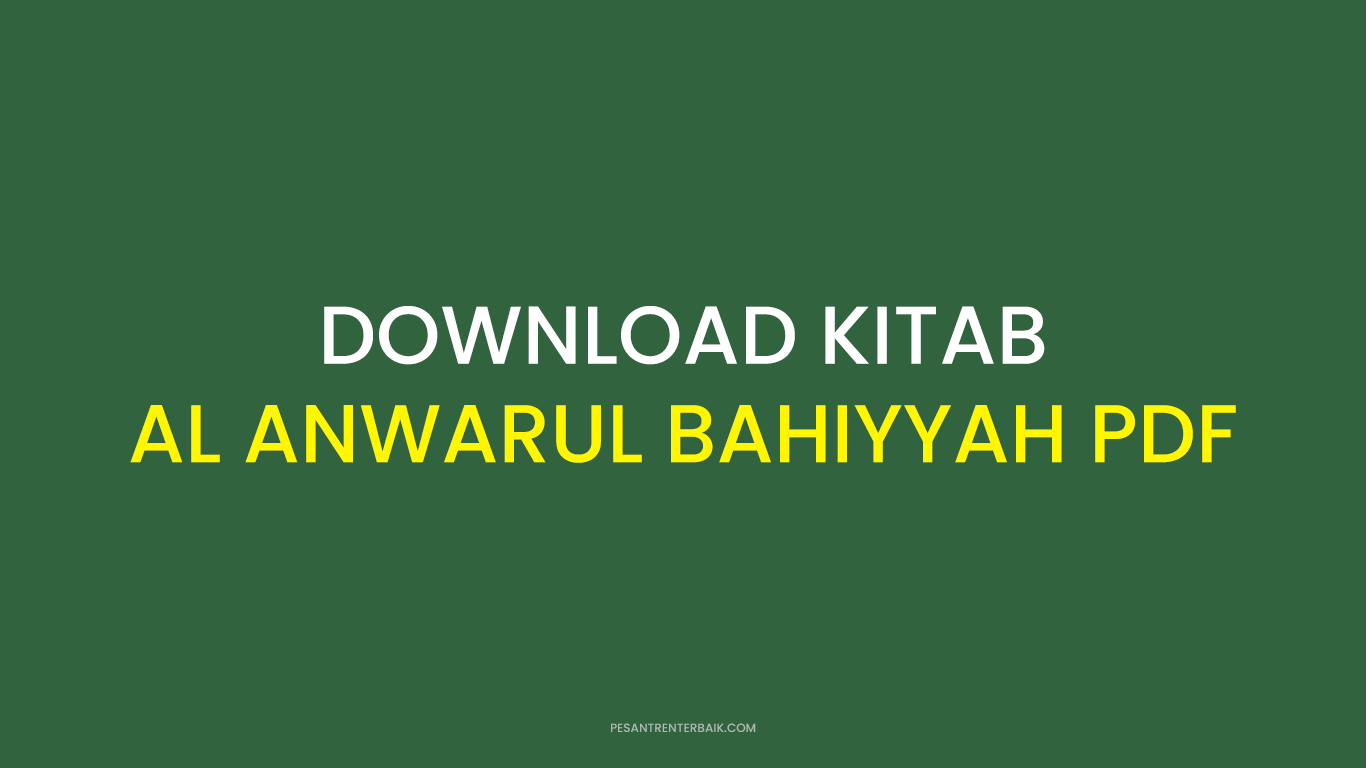 Download Al-Anwarul Bahiyyah pdf