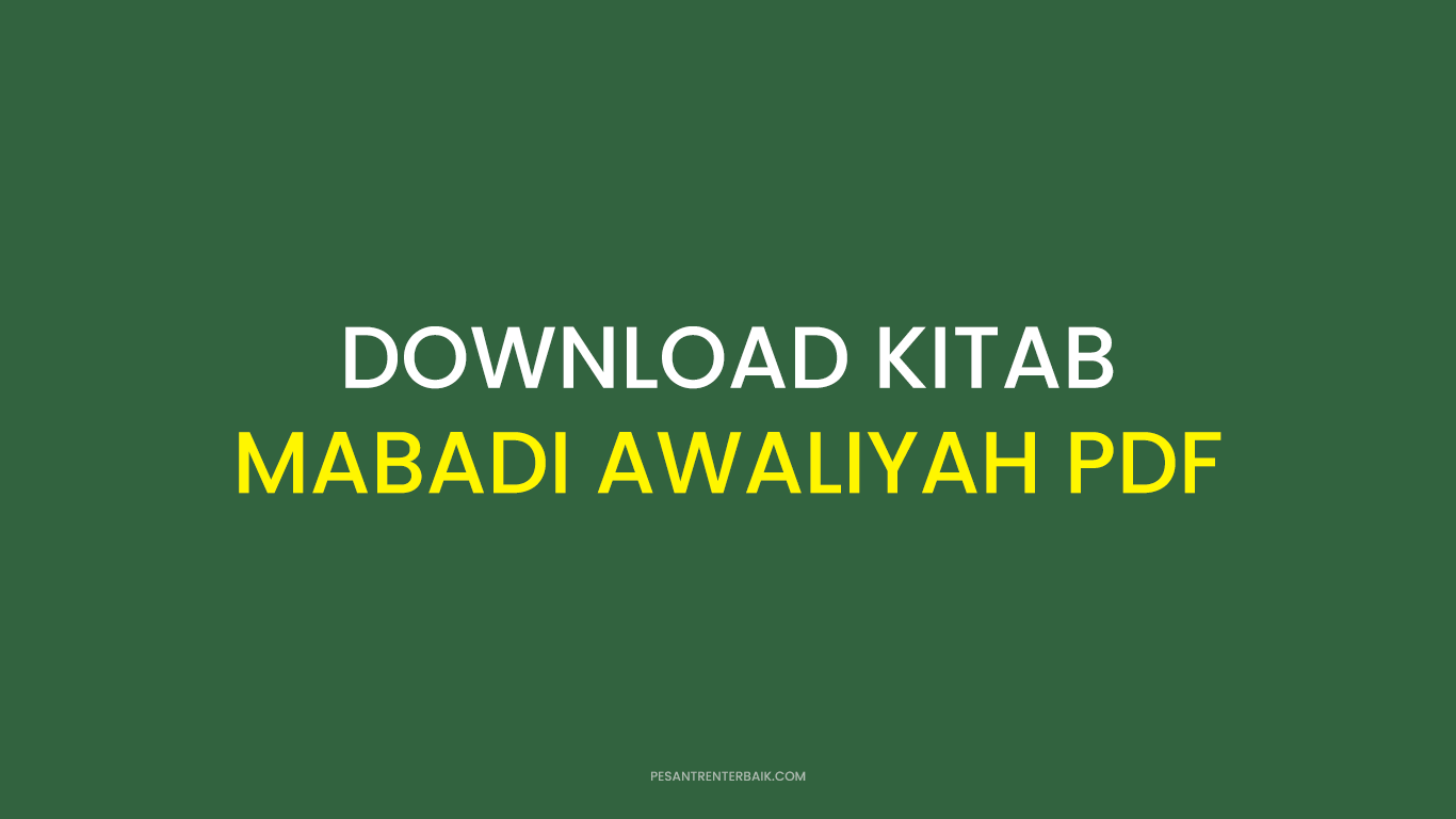 Download Kitab Mabadi Awaliyah PDF