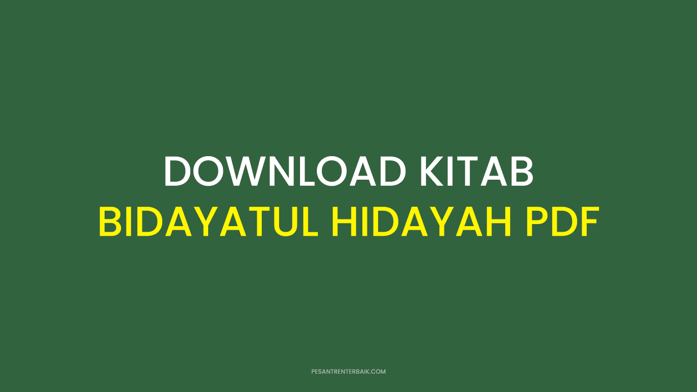 Download Kitab bidayatul hidayah pdf